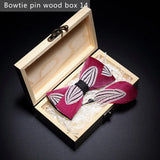 Red Handmade Colorful Brooch Feather Bowtie