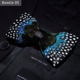 Handmade Colorful Brooch Feather Bowtie