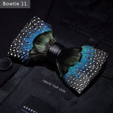 Handmade Colorful Brooch Feather Bowtie