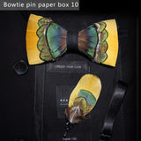 Yellow Handmade Colorful Brooch Feather Bowtie
