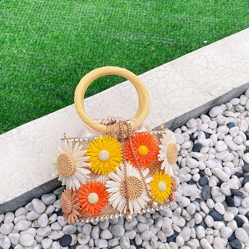 Handmade Flower Hand-Woven Celebrity Handbags