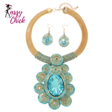 Handmade Large Water Drop Crystal Aluminum Jewelry Sassy Chick Logo