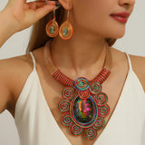 Red Handmade Large Water Drop Crystal Aluminum Jewelry