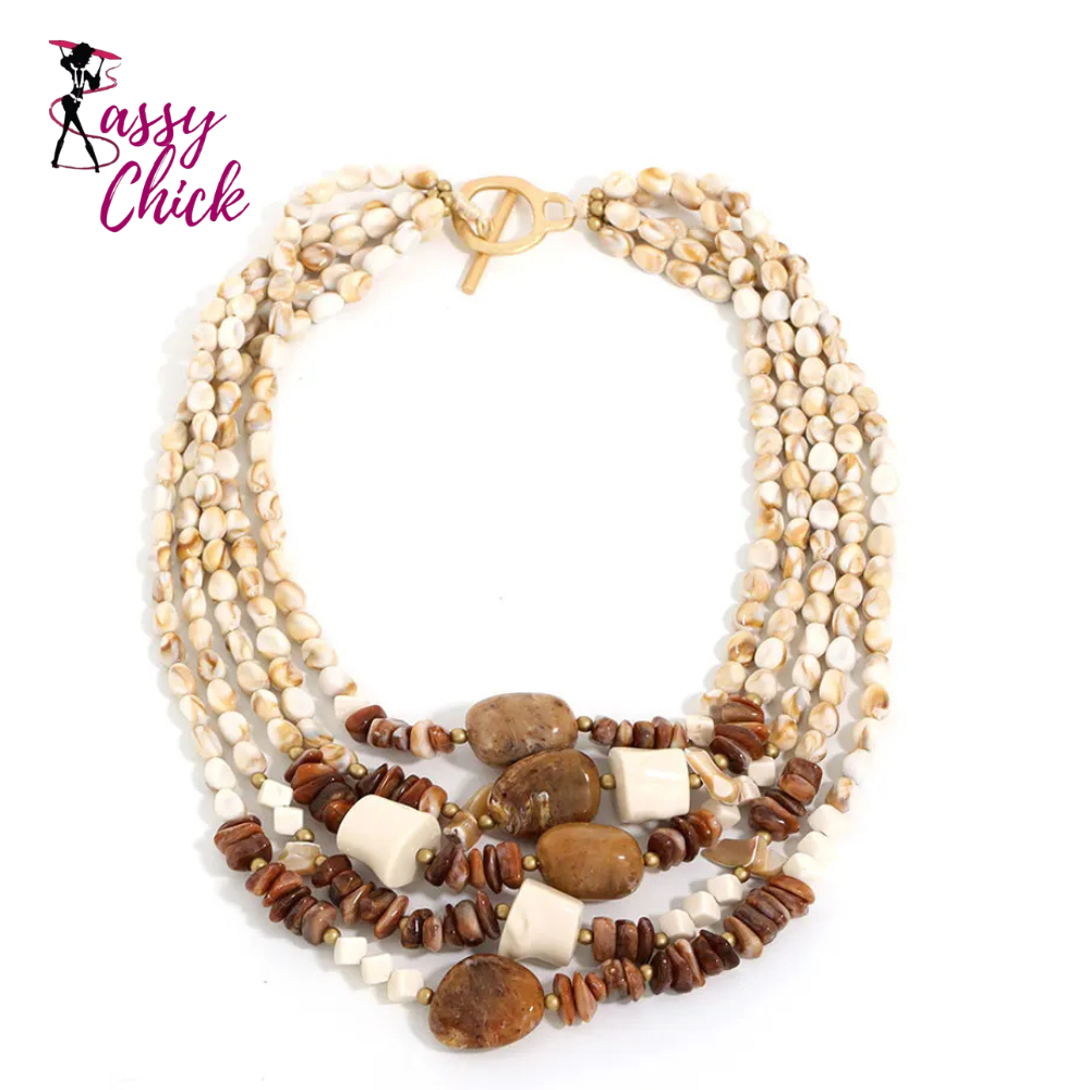 Handmade Multi-layer Beads Exaggerated Necklace Sassy Chick Logo