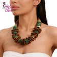 Handmade Retro Wood & Acrylic Stitching Necklace Sassy Chick Logo