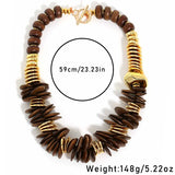 Size of Handmade Retro Wood & Acrylic Stitching Necklace