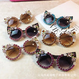 Handmade Rhinestone Cat Eye Sunglasses