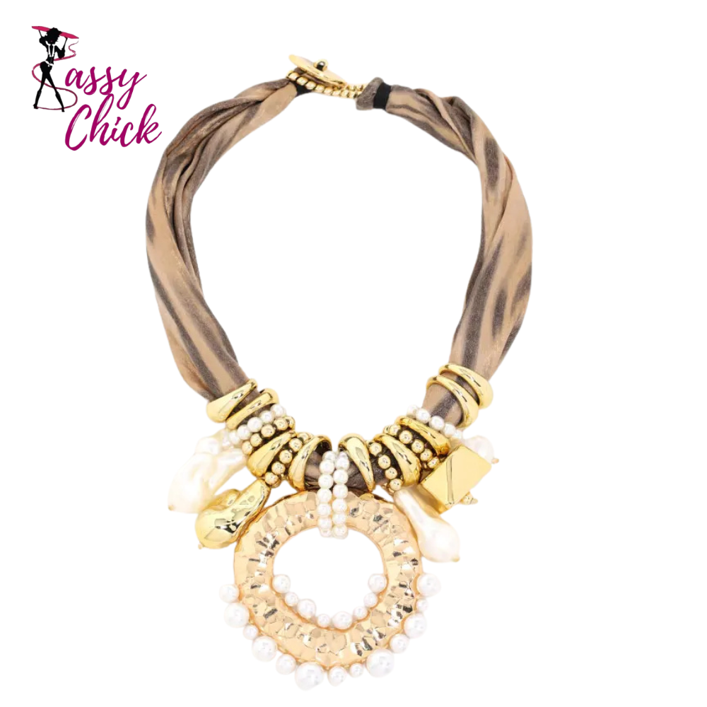 Handmade Statement Boho Beads Necklace Sassy Chick Logo