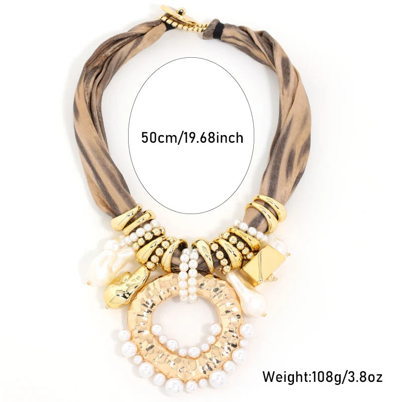 Size of Handmade Statement Boho Beads Necklace