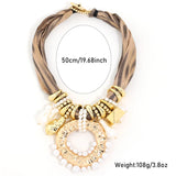 Size of Handmade Statement Boho Beads Necklace