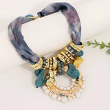 Blue Handmade Statement Boho Beads Necklace