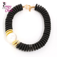 Handmade Statement Retro Necklace Wood Beads  Jewelry Sassy Chick Logo