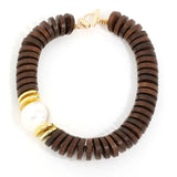 Handmade Statement Retro Necklace Wood Beads  Jewelry