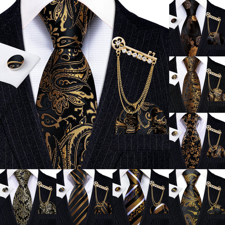 Collection of Hanky Cufflink Brooch Jacquard Silk Tie