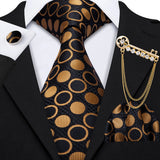 Dot Gold Black Silk Men Tie