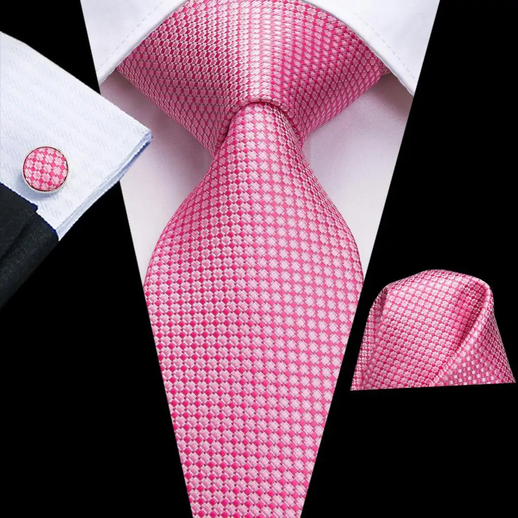 pink dot pattern necktie set