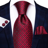 red diamond pattern necktie set