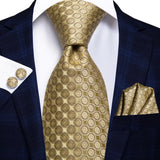 gold circle pattern necktie set