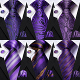 collection of purple neckties set