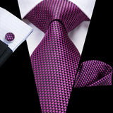 purple black geometric pattern necktie set