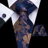 Hanky Cufflink Purple Floral Striped Paisley Silk Wedding Tie