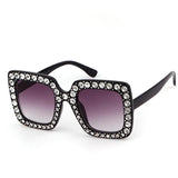 Oversized Rhinestone Square Sunglasses