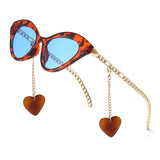 Vintage Chain Heart Cat Eye Sunglasses