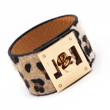 Leopard Wrap Leather Bracelet