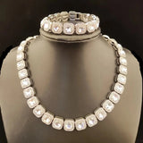 CZ Stone Bling Chains Necklace Set