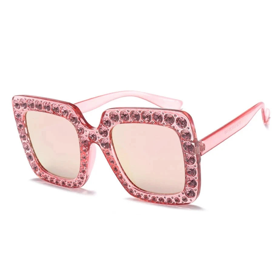 Oversized Rhinestone Square Sunglasses