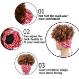 Headband Wigs Short Afro Kinky Curly cap
