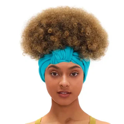 Headband Wigs Short Afro Kinky Curly blonde