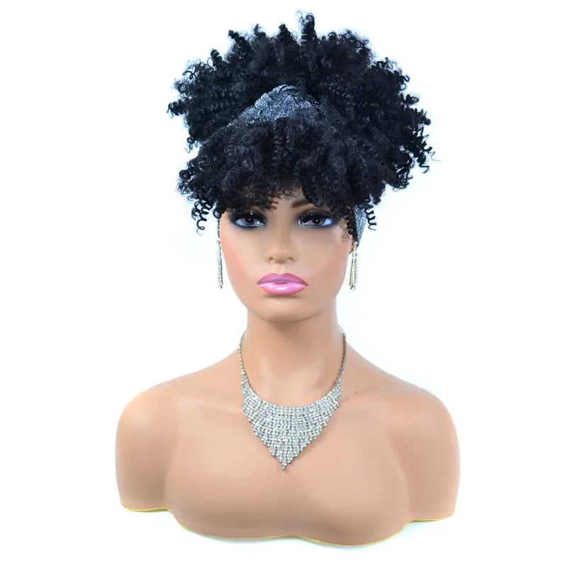 Headband Wigs Short Afro Kinky Curly black