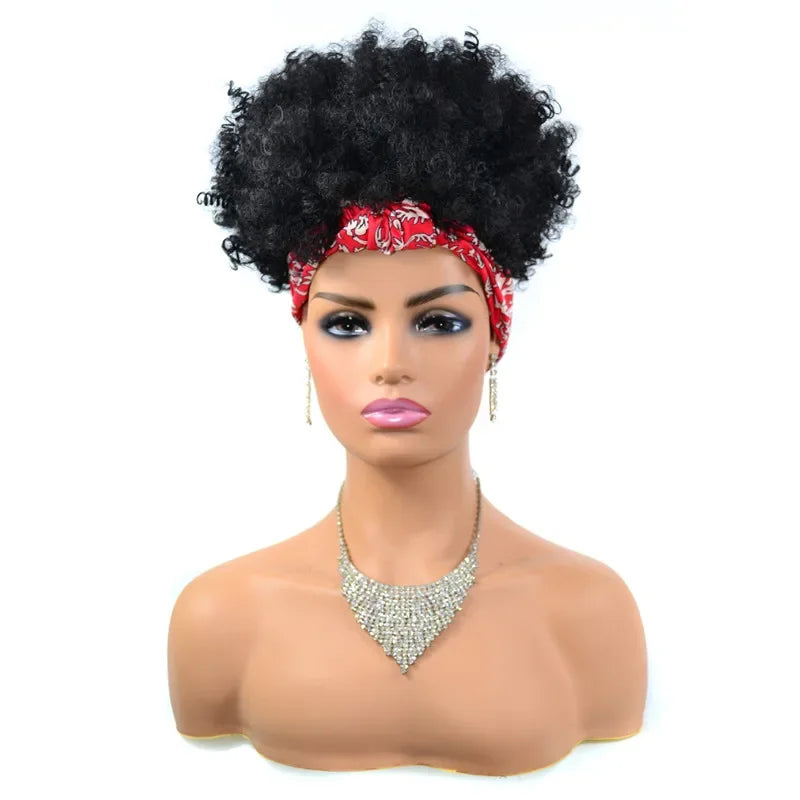 Headband Wigs Short Afro Kinky Curly black