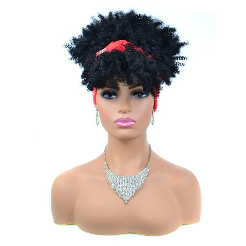 Headband Wigs Short Afro Kinky Curly black