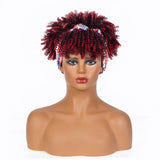Headband Wigs Short Afro Kinky Curly red