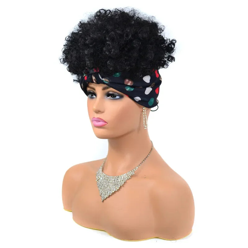 Headband Wigs Short Afro Kinky Curly black