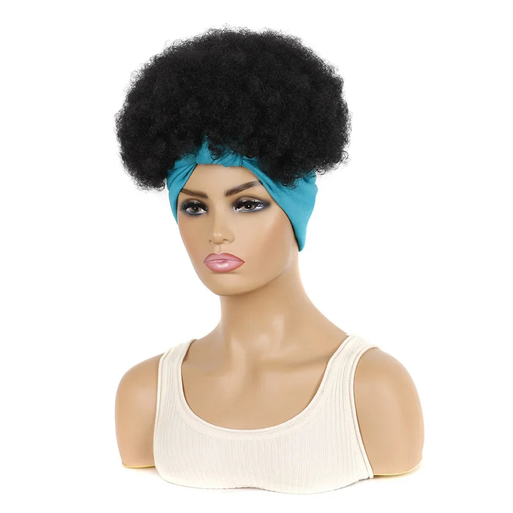 Headband Wigs Short Afro Kinky Curly black