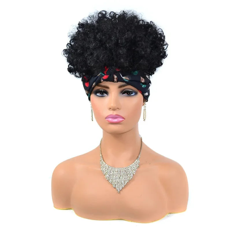 Headband Wigs Short Afro Kinky Curly black