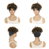 Headband Wigs Short Afro Kinky Curly black/ brown