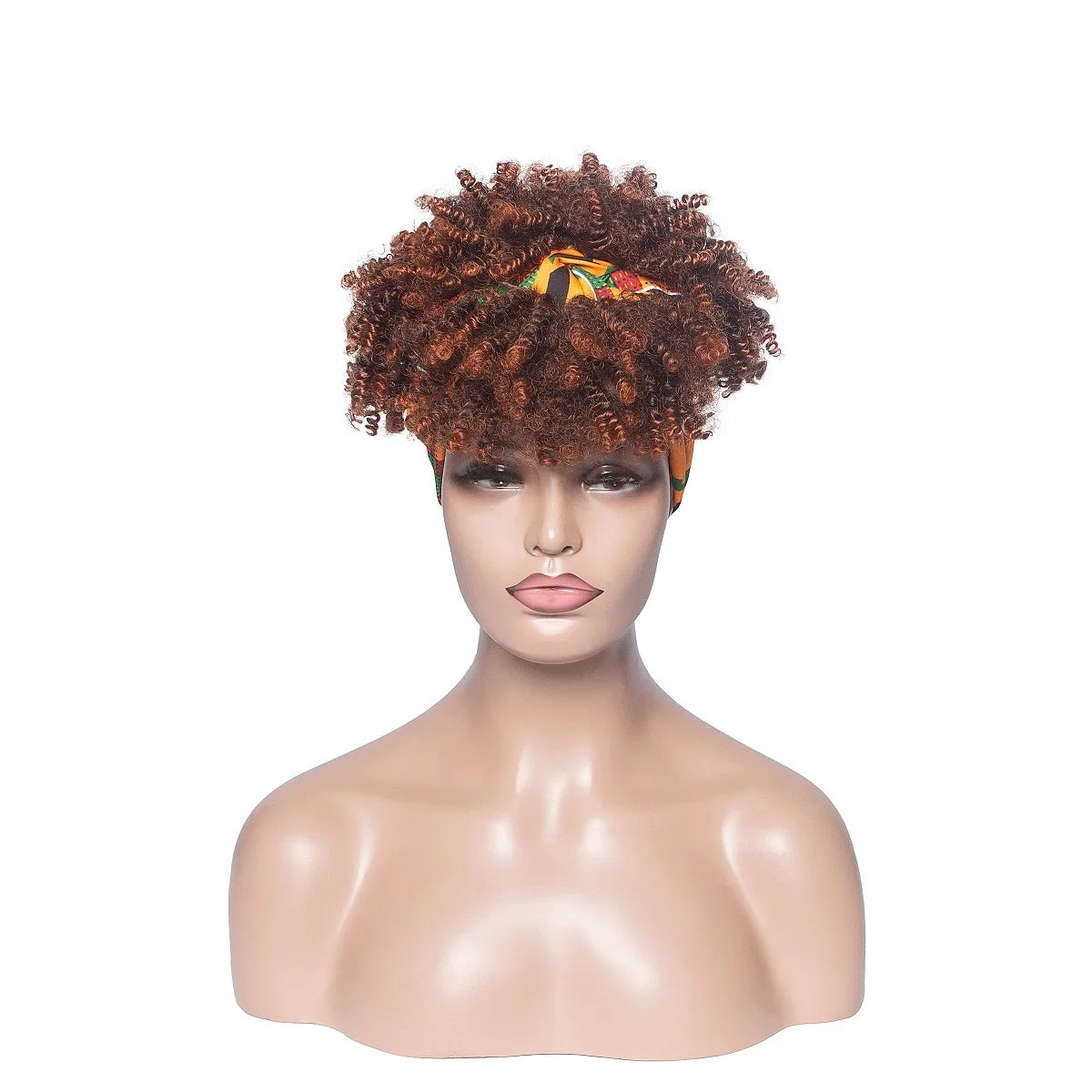 Headband Wigs Short Afro Kinky Curly brown