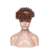Headband Wigs Short Afro Kinky Curly brown