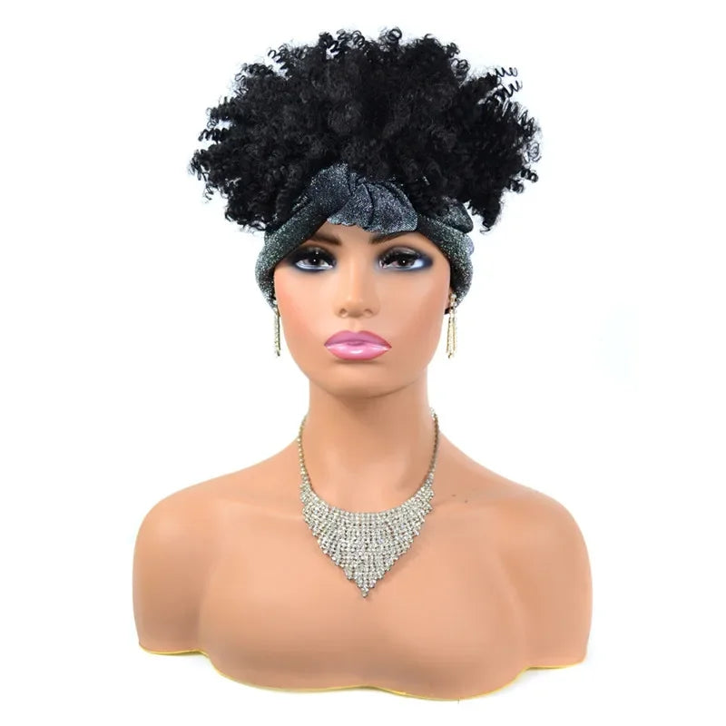 Headband Wigs Short Afro Kinky Curly black