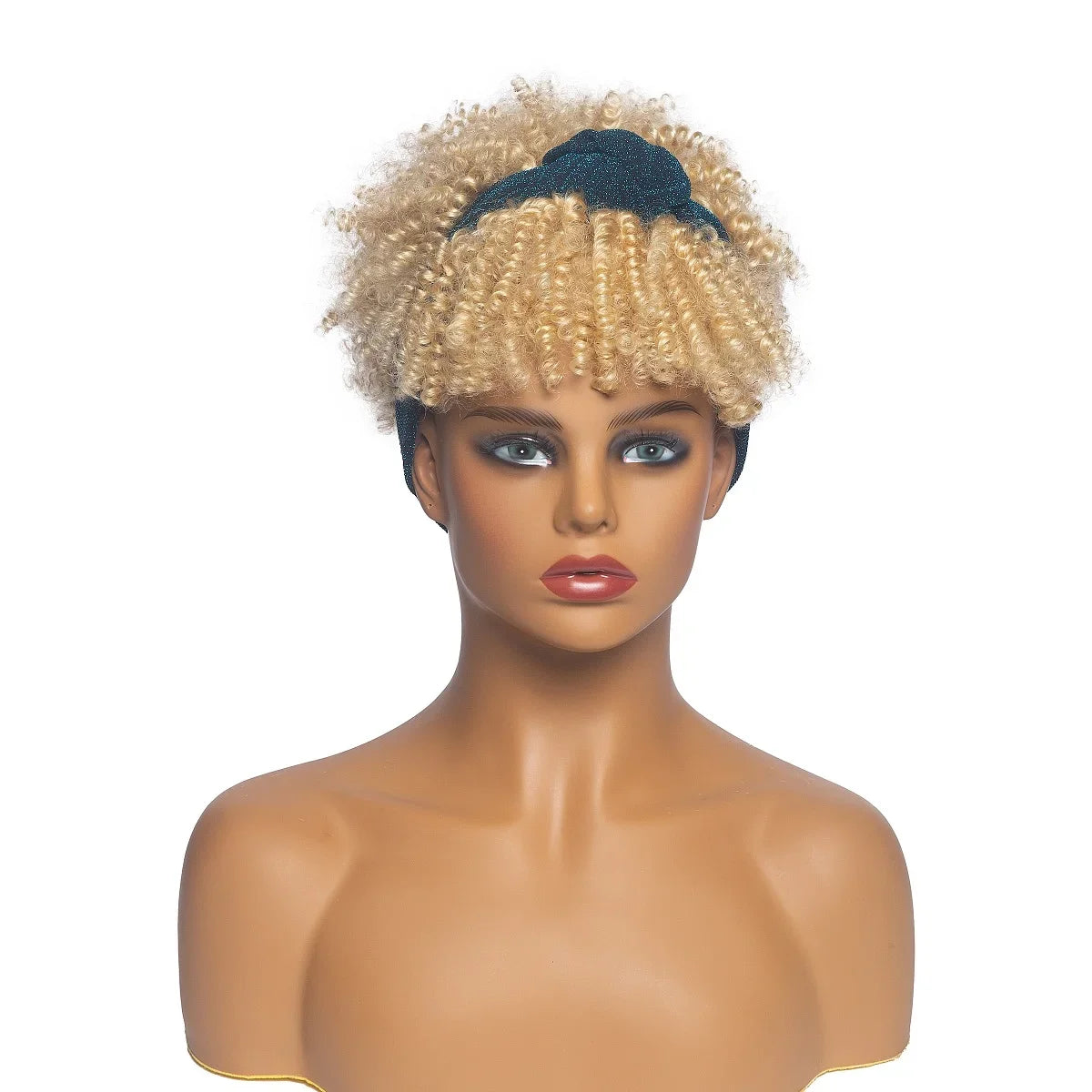 Headband Wigs Short Afro Kinky Curly blonde 