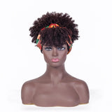 Headband Wigs Short Afro Kinky Curly brown