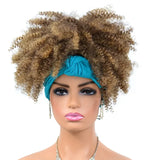 Headband Wigs Short Afro Kinky Curly blonde