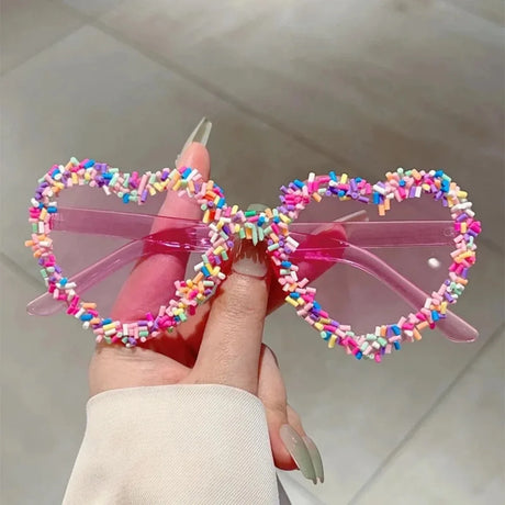 Pink Heart Shaped Love Party Sunglasses