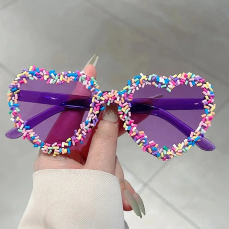 Purple Heart Shaped Love Party Sunglasses