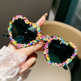 Black Heart Shaped Love Party Sunglasses