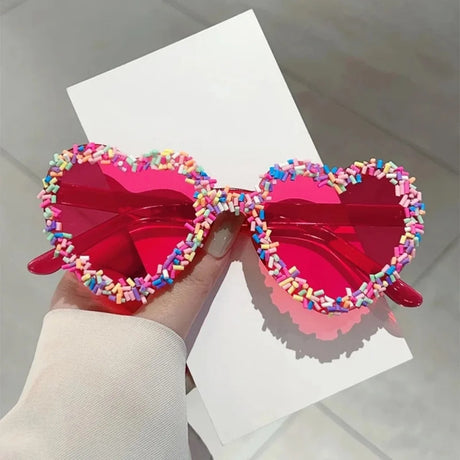 Red Heart Shaped Love Party Sunglasses